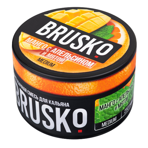 Смесь BRUSKO МАНГО С АПЕЛЬСИНОМ И МЯТОЙ (MEDIUM) 250 гр в Мурманске