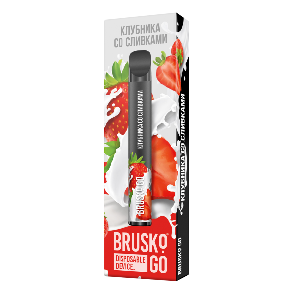 Одноразовая электронная сигарета Brusko Go Клубника Со Сливками 800 затяжек в Мурманске