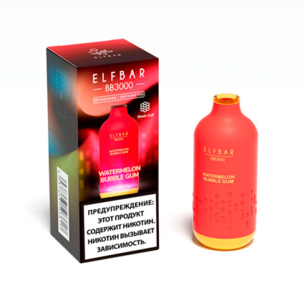 Elfbar BB3000 Арбузная жвачка, 3000 тяг в Мурманске