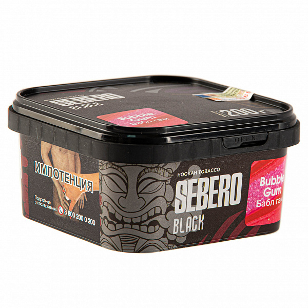 Табак SEBERO BLACK BUBBLE GUM 200 гр в Мурманске