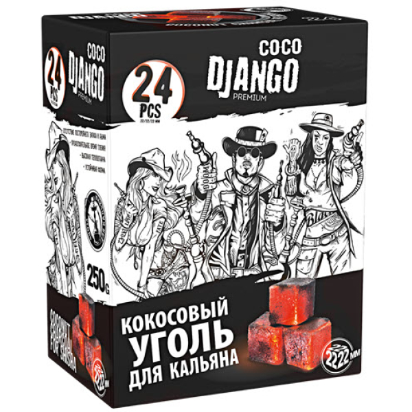 Уголь Coco Django для кальяна 24 шт в Мурманске