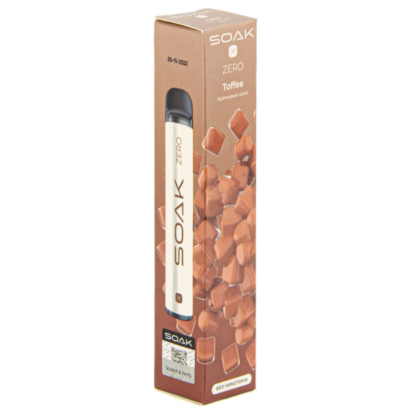 SOAK X ZERO Toffee 1500 затяжек (без никотина) в Мурманске