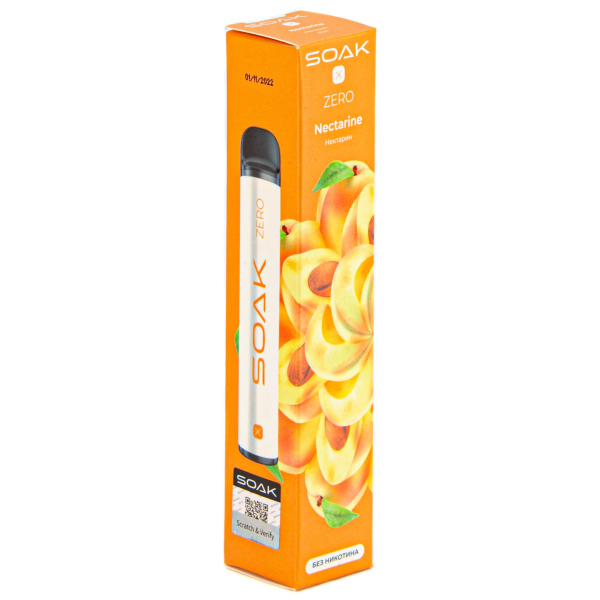 SOAK X ZERO Nectarine 1500 затяжек (без никотина) в Мурманске