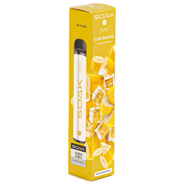 SOAK X ZERO Cold banana 1500 затяжек (без никотина) в Мурманске