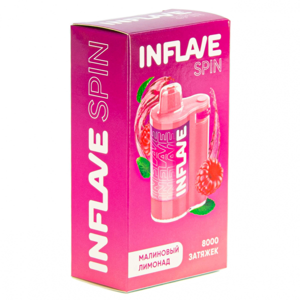 INFLAVE SPIN Малиновый лимонад (8000 затяжек) в Мурманске