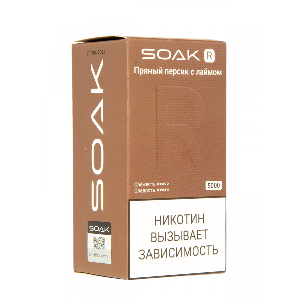 Soak R Пряный Персик С Лаймом 5000 Затяжек в Мурманске