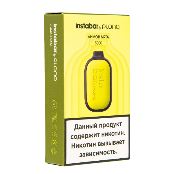 Plonq Instabar Лимон Мята (5000 Затяжек) 20 Мг в Мурманске
