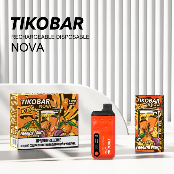 Электронка Tikobar Nova Мандарин Маракуйя 10000 Затяжек в Мурманске