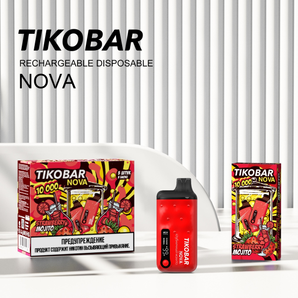 Электронка Tikobar Nova Клубничный Мохито 10000 Затяжек в Мурманске