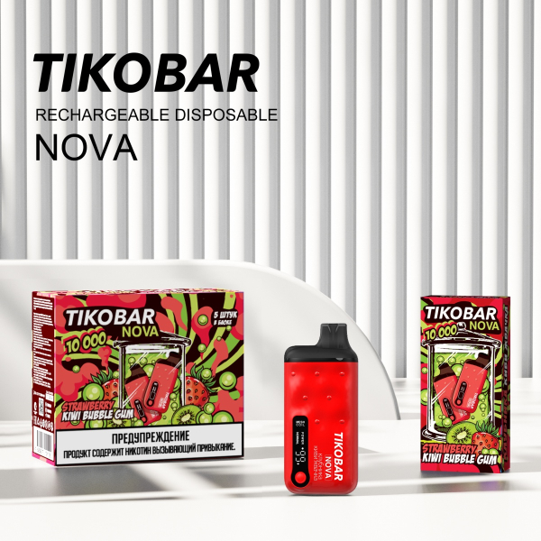 Электронка Tikobar Nova Клубника Киви Жвачка 10000 Затяжек в Мурманске