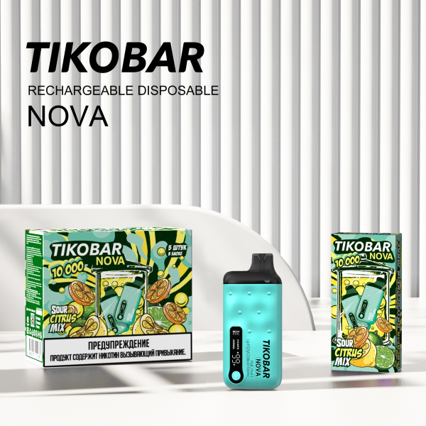 Электронка Tikobar Nova Кислый Цитрусовый Микс 10000 Затяжек в Мурманске