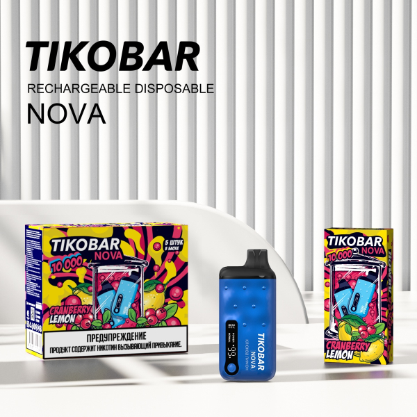 Электронка Tikobar Nova Клюква Лимон 10000 Затяжек в Мурманске