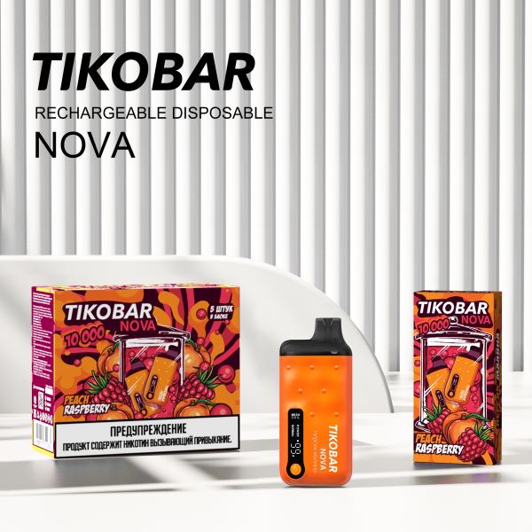 Электронка Tikobar Nova Персик Малина 10000 Затяжек в Мурманске