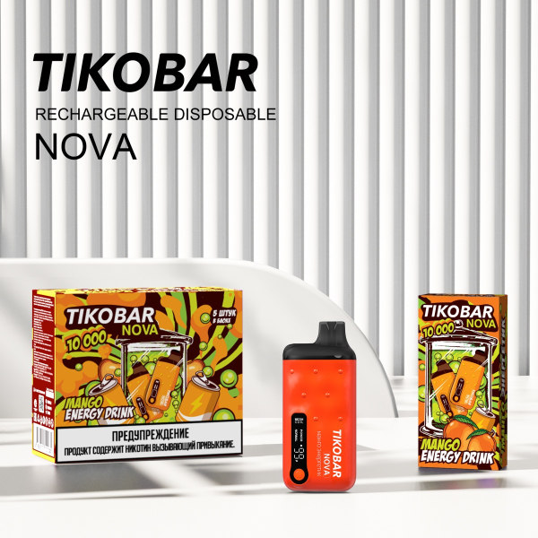 Электронка Tikobar Nova Манго Энергетик 10000 Затяжек в Мурманске