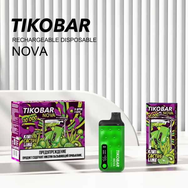 Электронка Tikobar Nova Киви Кактус Лайм 10000 Затяжек в Мурманске