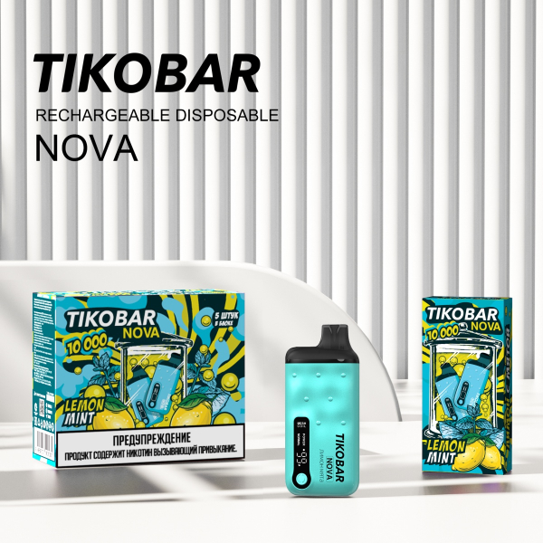 Электронка Tikobar Nova Лимон Мята 10000 Затяжек в Мурманске