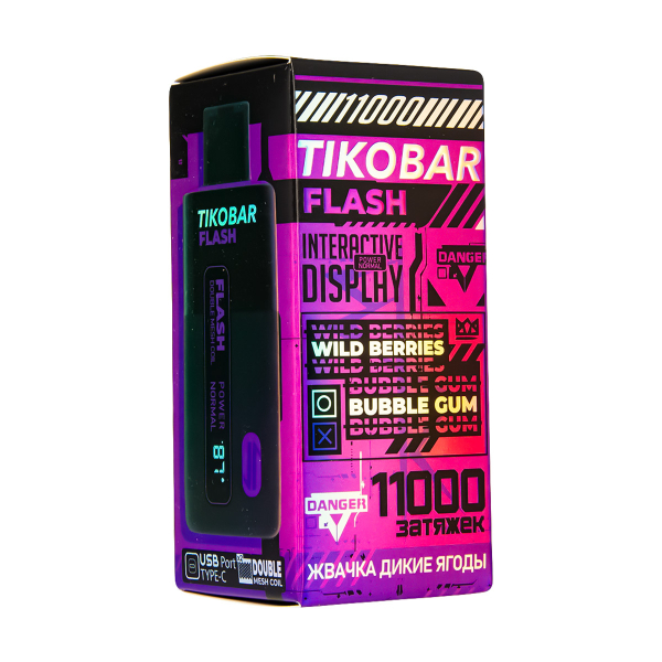 Электронка Tikobar Flash Жвачка Дикие Ягоды 11000 Затяжек в Мурманске