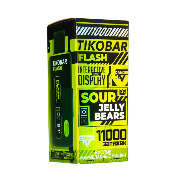 Электронка Tikobar Flash Кислые Мармеладные Мишки 11000 Затяжек в Мурманске