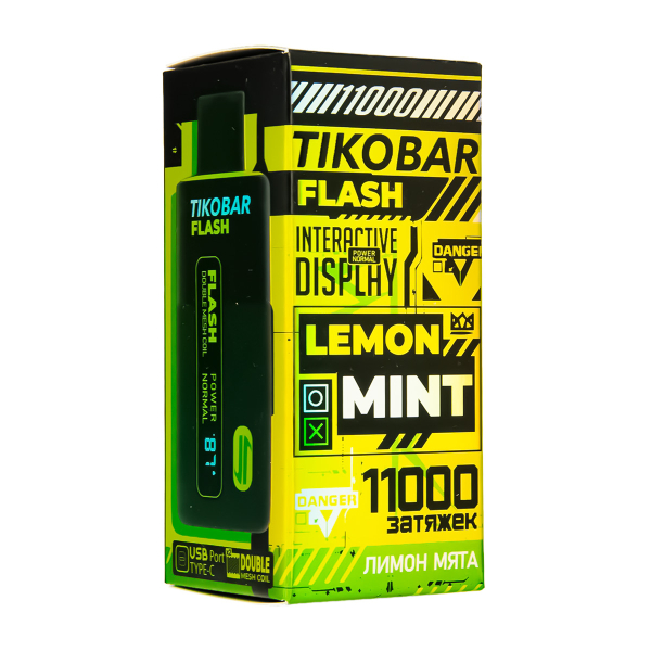 Электронка Tikobar Flash Лимон Мята 11000 Затяжек в Мурманске