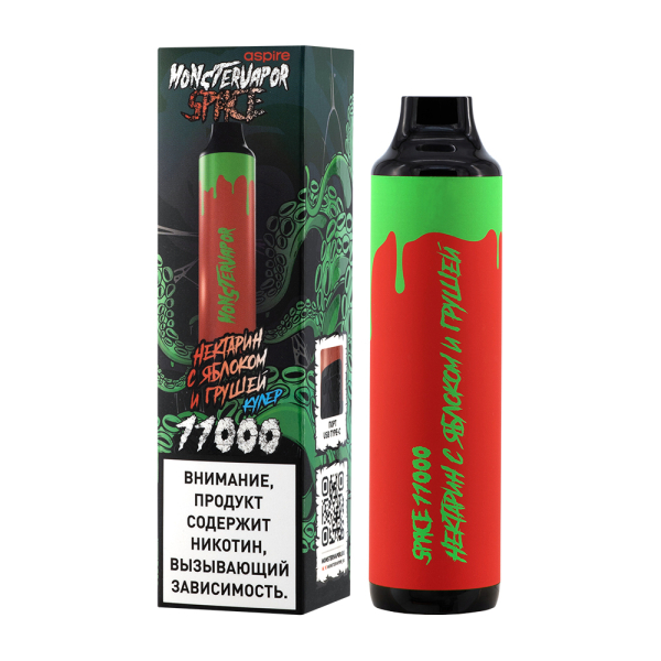 Электронка Monstervapor Space Нектарин Яблоко И Груша (11000 Затяжек) в Мурманске