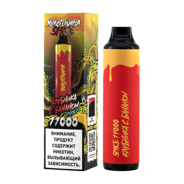Электронка Monstervapor Space Клубника И Банан (11000 Затяжек) в Мурманске