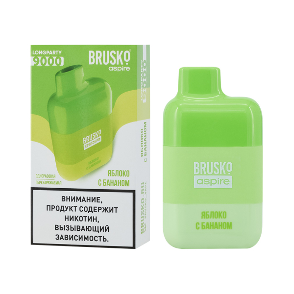 Электронка Brusko Longparty Яблоко И Банан (9000 Затяжек) в Мурманске
