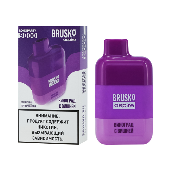 Электронка Brusko Longparty Виноград И Вишня (9000 Затяжек) в Мурманске