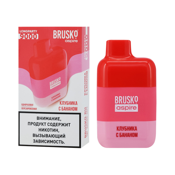 Электронка Brusko Longparty Клубника И Банан (9000 Затяжек) в Мурманске