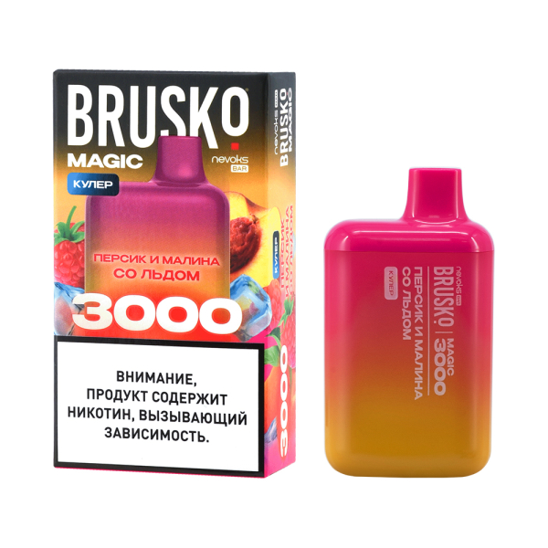 Электронка Brusko Magic Персик И Малина Со Льдом (3000 Затяжек) в Мурманске