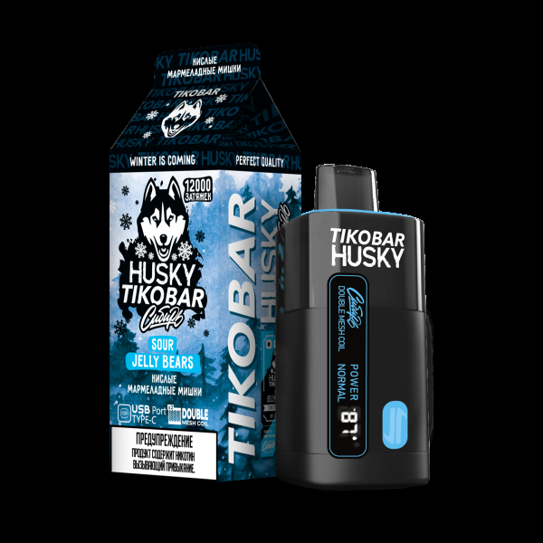 Электронка Tikobar Husky Сибирь Кислые Мармеладные Мишки 12000 Затяжек в Мурманске