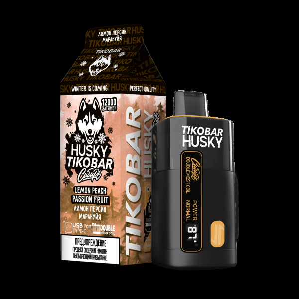 Электронка Tikobar Husky Сибирь Лимон Персик Маракуйя 12000 Затяжек в Мурманске