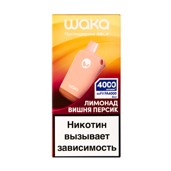 Электронка Waka Лимонад Вишня Персик (4000 Затяжек) в Мурманске