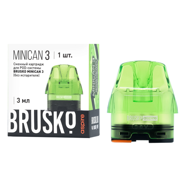 Сменный Картридж Brusko Minican 3, (Зелёный), 3 Мл, Упак. 1 Шт в Мурманске