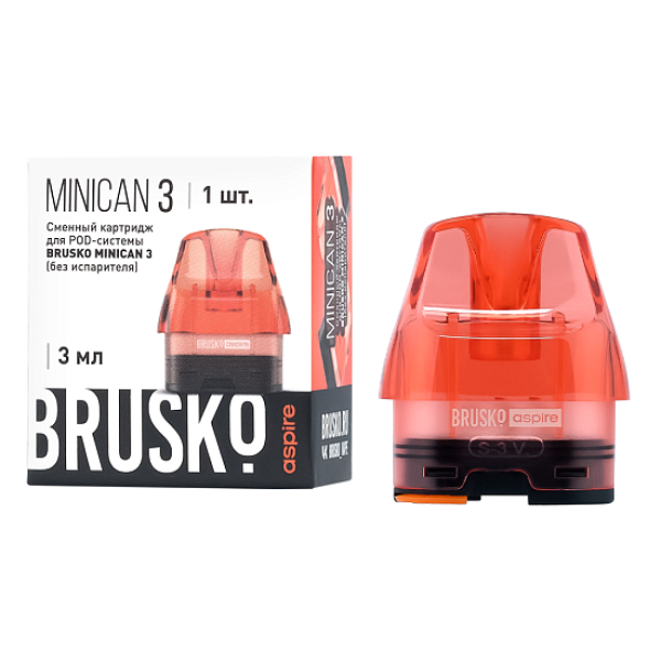 Сменный Картридж Brusko Minican 3, (Красный), 3 Мл, Упак. 1 Шт в Мурманске