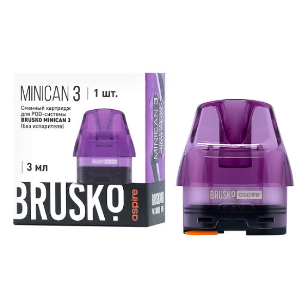 Сменный Картридж Brusko Minican 3, (Фиолетовый), 3 Мл, Упак. 1 Шт в Мурманске