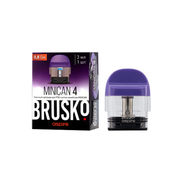 Сменный Картридж Brusko Minican 4 (3Мл) 0,8 Ом, Упак. 1 Шт синий в Мурманске