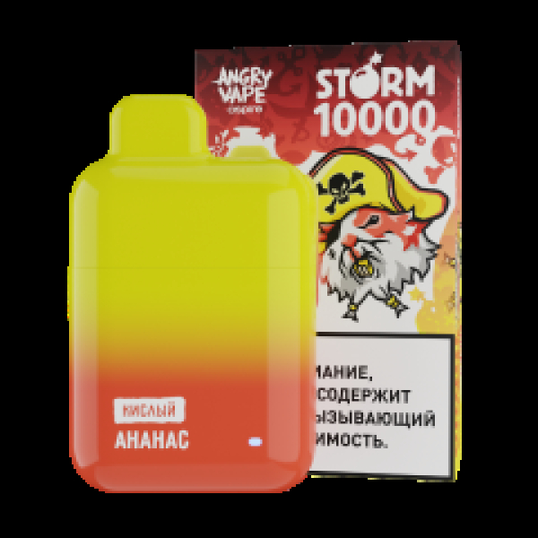Электронка Angry Vape  Storm Ананас 10000 затяжек в Мурманске