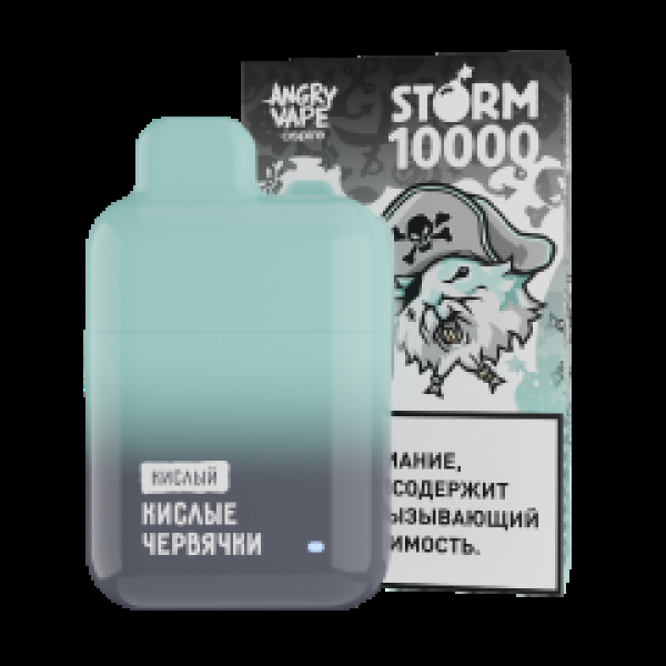 Электронка Angry Vape  Storm Кислые Червячки 10000 затяжек в Мурманске