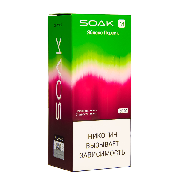 ЭСДН SOAK M Apple Peach Bonbon 6000 тяг в Мурманске