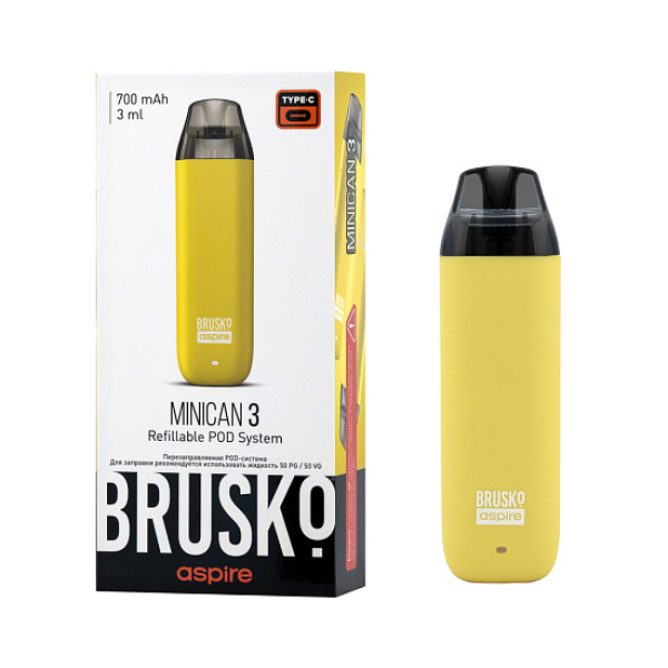 POD-система Brusko Minican 3 Жёлтый в Мурманске