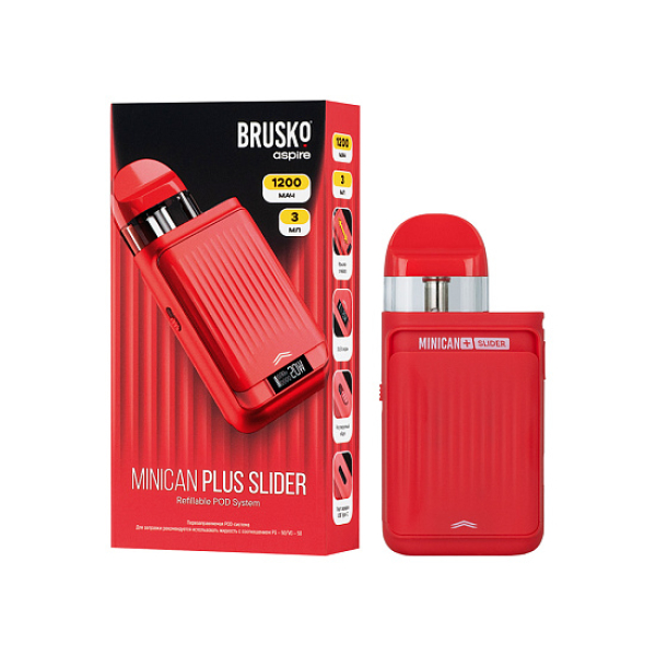 POD-система Brusko Minican Plus Slider Красный в Мурманске
