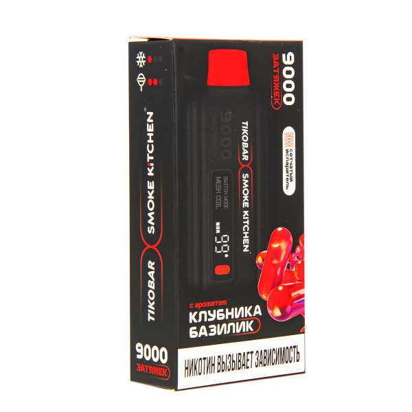 Электронка Tikobar X Smoke Kitchen Solo Клубника Базилик 9000 тяг в Мурманске