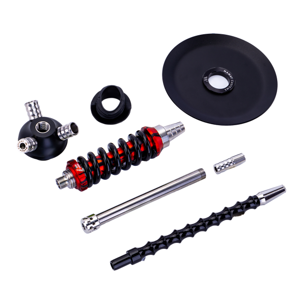 Кальян Mamay Customs Coilover Micro Чёрно Красный Сплеш в Мурманске