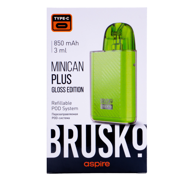 POD-система Brusko Minican Plus Gloss Edition Зелёный в Мурманске