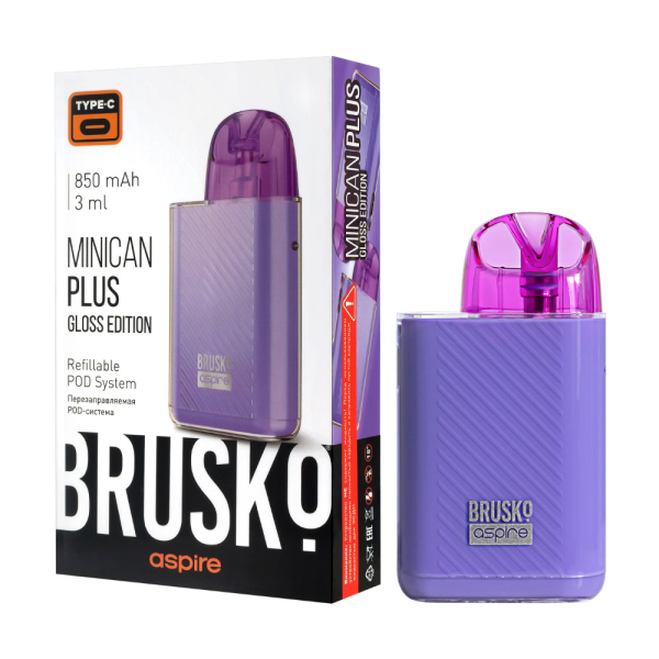 POD-система Brusko Minican Plus Gloss Edition Фиолетовый в Мурманске