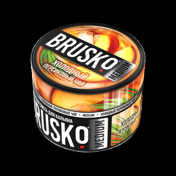 Бестабачная смесь Brusko Холодный Персиковый Чай Medium 50 грамм в Мурманске