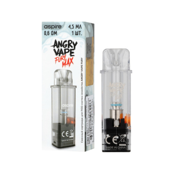 Картридж Angry Vape Fury Max Белый 45 мл 0.6 Ом ( 1 шт.) в Мурманске