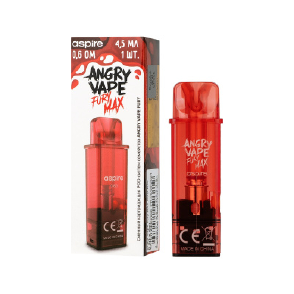 Картридж Angry Vape Fury Max Красный 45 мл 0.6 Ом ( 1 шт.) в Мурманске
