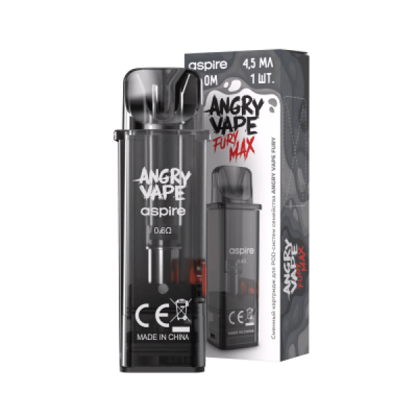 Картридж Angry Vape Fury Max Чёрный 45 мл 0.6 Ом ( 1 шт.) в Мурманске