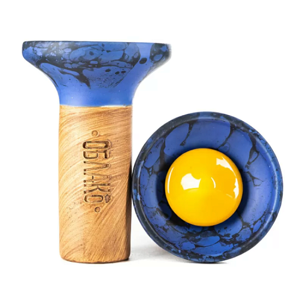 Чаша Облако Flow Yellow On Blue Black Marble в Мурманске
